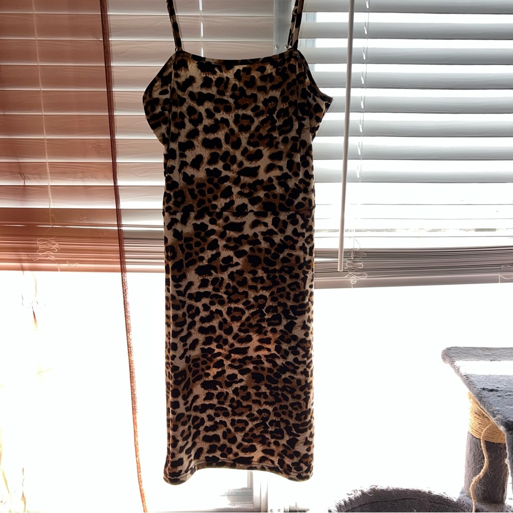 Leopard Print Slip Dress